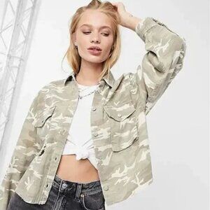 All Saints - Sol Camouflage Denim Shirt Jacket